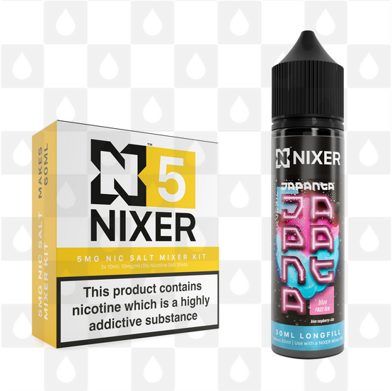 Blue Razz Ice by Japanta x Nixer E Liquid | 60ml Long Fill, Nicotine Type: Nicotine Salt, Strength & Size: 05mg Salt • 60ml • Inc Shots (50/50)