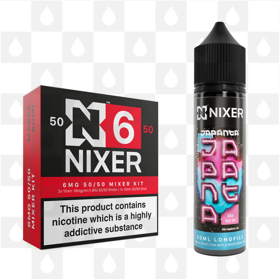 Blue Razz Ice by Japanta x Nixer E Liquid | 60ml Long Fill, Nicotine Type: Regular Nicotine, Strength & Size: 06mg • 60ml • Inc Shots (50/50)