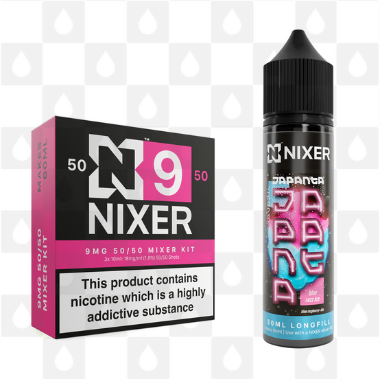 Blue Razz Ice by Japanta x Nixer E Liquid | 60ml Long Fill, Nicotine Type: Regular Nicotine, Strength & Size: 09mg • 60ml • Inc Shots (50/50)