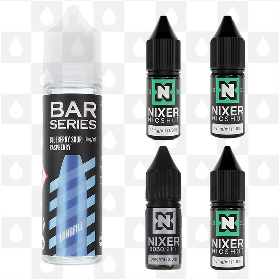 Blueberry Sour Raspberry by Bar Series E Liquid | 60ml Long Fill, Nicotine Type: Regular Nicotine, Strength & Size: 09mg • 60ml • Inc Shots (50/50)