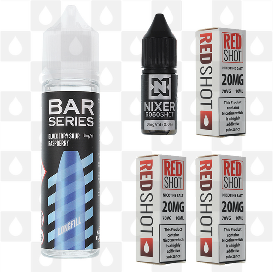 Blueberry Sour Raspberry by Bar Series E Liquid | 60ml Long Fill, Nicotine Type: Nicotine Salt, Strength & Size: 10mg Salt • 60ml • Inc Shots (50/50)