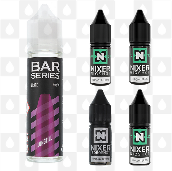 Grape by Bar Series E Liquid | 60ml Long Fill, Nicotine Type: Regular Nicotine, Strength & Size: 09mg • 60ml • Inc Shots (50/50)