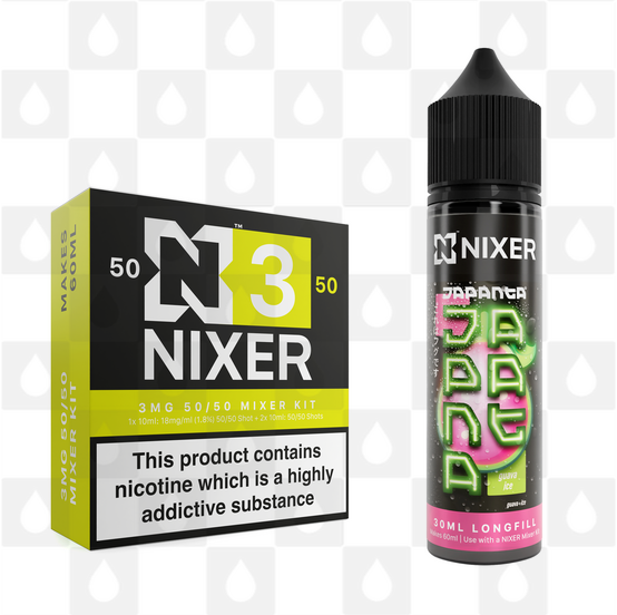 Guava Ice by Japanta x Nixer E Liquid | 60ml Long Fill, Nicotine Type: Regular Nicotine, Strength & Size: 03mg • 60ml • Inc Shots (50/50)