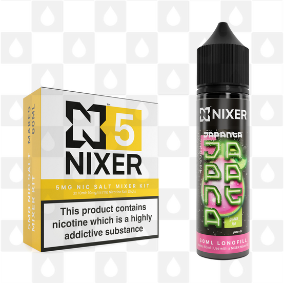 Guava Ice by Japanta x Nixer E Liquid | 60ml Long Fill, Nicotine Type: Nicotine Salt, Strength & Size: 05mg Salt • 60ml • Inc Shots (50/50)