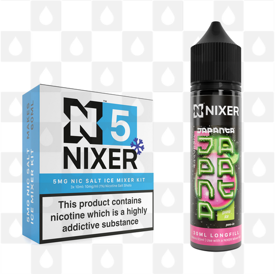 Guava Ice by Japanta x Nixer E Liquid | 60ml Long Fill, Nicotine Type: Nicotine Salt, Strength & Size: 05mg Ice Salt • 60ml • Inc Shots (50/50)