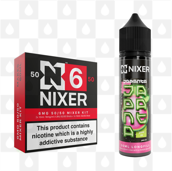 Guava Ice by Japanta x Nixer E Liquid | 60ml Long Fill, Nicotine Type: Regular Nicotine, Strength & Size: 06mg • 60ml • Inc Shots (50/50)