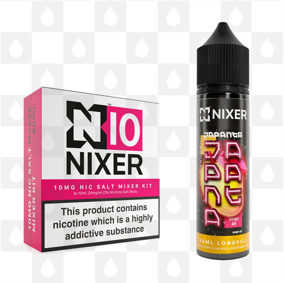 Mango Ice by Japanta x Nixer E Liquid | 60ml Long Fill, Nicotine Type: Nicotine Salt, Strength & Size: 10mg Salt • 60ml • Inc Shots (50/50)