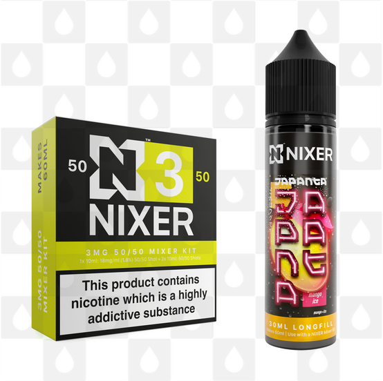 Mango Ice by Japanta x Nixer E Liquid | 60ml Long Fill, Nicotine Type: Regular Nicotine, Strength & Size: 03mg • 60ml • Inc Shots (50/50)