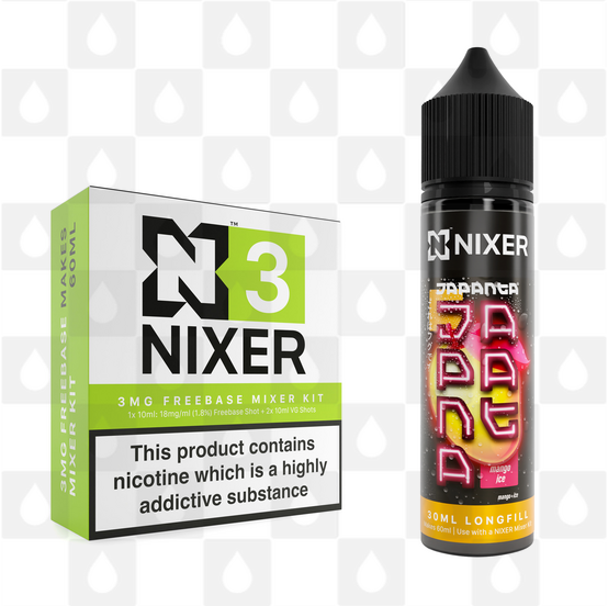 Mango Ice by Japanta x Nixer E Liquid | 60ml Long Fill, Nicotine Type: Regular Nicotine, Strength & Size: 03mg • 60ml • Inc Shots (70/30)