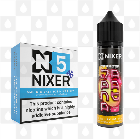 Mango Ice by Japanta x Nixer E Liquid | 60ml Long Fill, Nicotine Type: Nicotine Salt, Strength & Size: 05mg Ice Salt • 60ml • Inc Shots (50/50)
