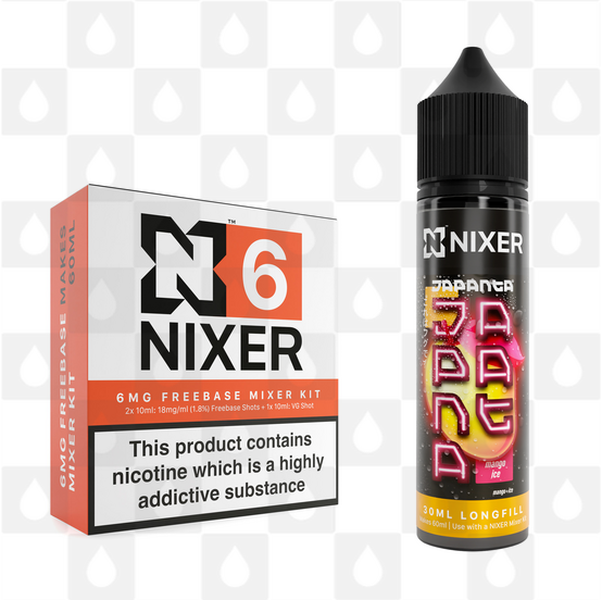 Mango Ice by Japanta x Nixer E Liquid | 60ml Long Fill, Nicotine Type: Regular Nicotine, Strength & Size: 06mg • 60ml • Inc Shots (70/30)