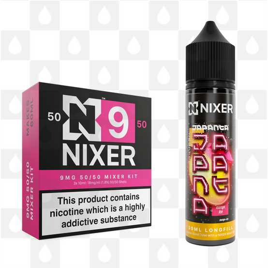 Mango Ice by Japanta x Nixer E Liquid | 60ml Long Fill, Nicotine Type: Regular Nicotine, Strength & Size: 09mg • 60ml • Inc Shots (50/50)