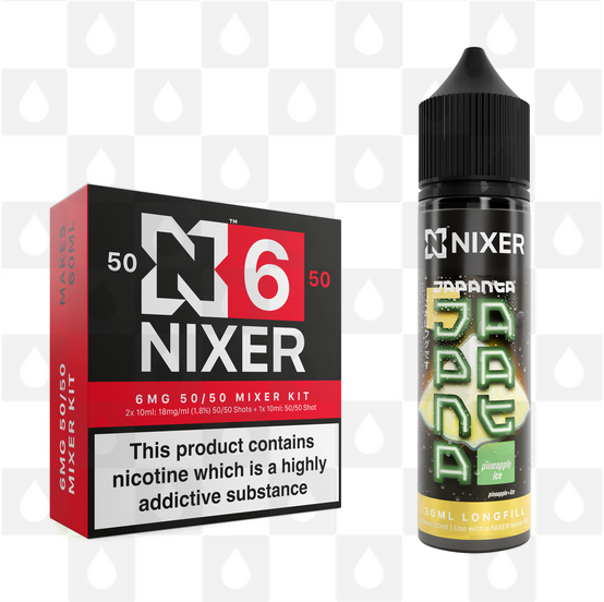 Pineapple Ice by Japanta x Nixer E Liquid | 60ml Long Fill, Nicotine Type: Regular Nicotine, Strength & Size: 06mg • 60ml • Inc Shots (50/50)