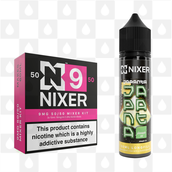 Pineapple Ice by Japanta x Nixer E Liquid | 60ml Long Fill, Nicotine Type: Regular Nicotine, Strength & Size: 09mg • 60ml • Inc Shots (50/50)