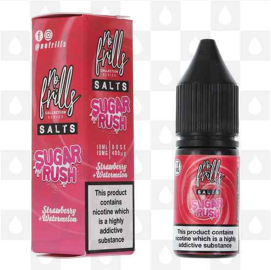 Strawberry Watermelon | Sugar Rush by No Frills E Liquid | 10ml Nic Salt, Strength & Size: 10mg • 10ml