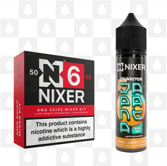 Twisted Fruit by Japanta x Nixer E Liquid | 60ml Long Fill, Nicotine Type: Regular Nicotine, Strength & Size: 06mg • 60ml • Inc Shots (50/50)