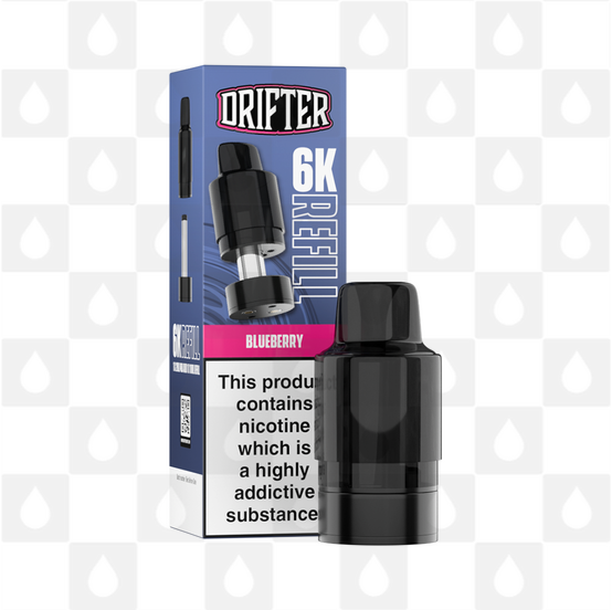 Blueberry | Drifter Bar 6000 Replacement Pods, Strength & Puff Count: 20mg • 6000 Puffs • V2