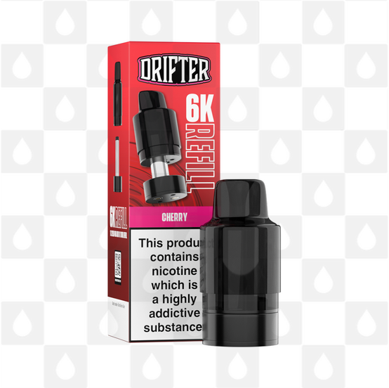 Cherry | Drifter Bar 6000 Replacement Pods, Strength & Puff Count: 20mg • 6000 Puffs • V2