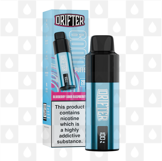 Drifter Bar 6K | Pre-Filled Vape Kit, Battery Type: V2, Strength & Puff Count: 20mg • 6000 Puffs, Flavour: Blueberry Sour Raspberry