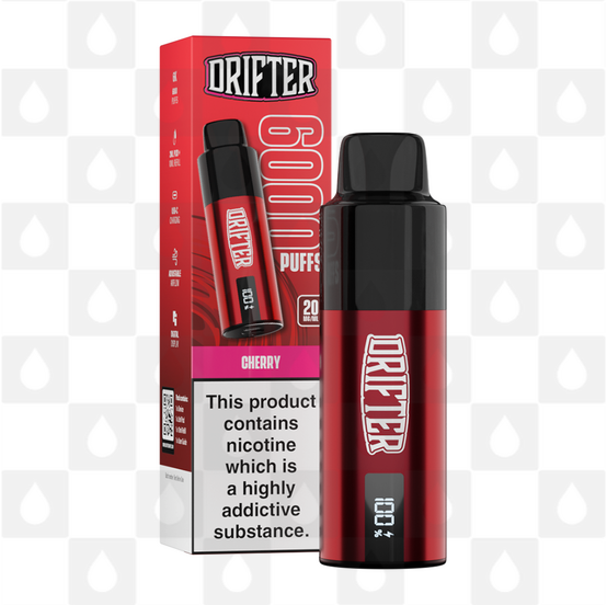 Drifter Bar 6K | Pre-Filled Vape Kit, Battery Type: V2, Strength & Puff Count: 20mg • 6000 Puffs, Flavour: Cherry