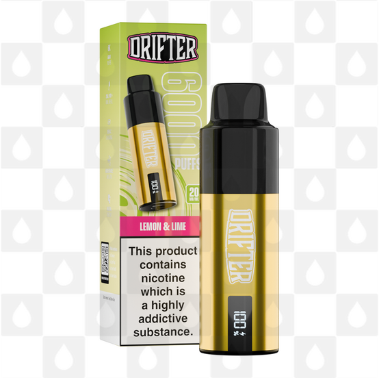 Drifter Bar 6K | Pre-Filled Vape Kit, Battery Type: V2, Strength & Puff Count: 20mg • 6000 Puffs, Flavour: Lemon Lime
