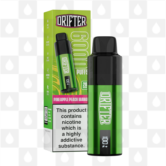 Drifter Bar 6K | Pre-Filled Vape Kit, Battery Type: V2, Strength & Puff Count: 20mg • 6000 Puffs, Flavour: Pineapple Peach Mango