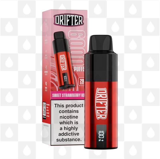 Drifter Bar 6K | Pre-Filled Vape Kit, Battery Type: V2, Strength & Puff Count: 20mg • 6000 Puffs, Flavour: Sweet Strawberry Ice