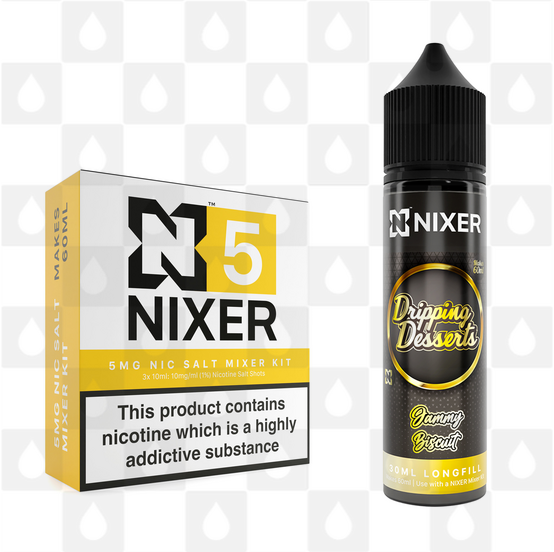 Jammy Biscuit by Dripping Desserts x Nixer E Liquid | 60ml Long Fill, Nicotine Type: Nicotine Salt, Strength & Size: 05mg Salt • 60ml • Inc Shots (50/50)