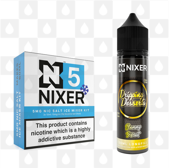 Jammy Biscuit by Dripping Desserts x Nixer E Liquid | 60ml Long Fill, Nicotine Type: Nicotine Salt, Strength & Size: 05mg Ice Salt • 60ml • Inc Shots (50/50)