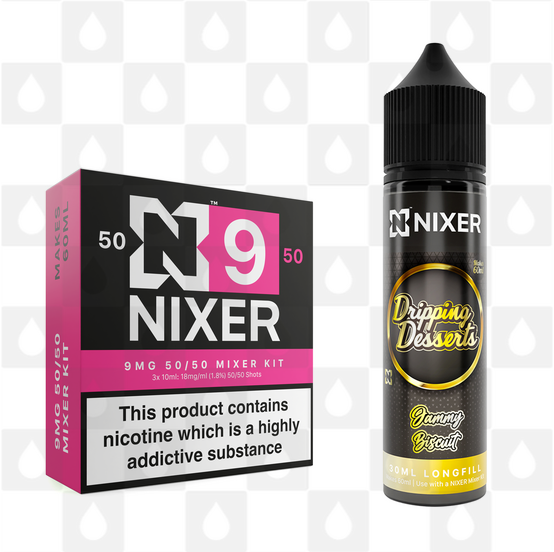 Jammy Biscuit by Dripping Desserts x Nixer E Liquid | 60ml Long Fill, Nicotine Type: Regular Nicotine, Strength & Size: 09mg • 60ml • Inc Shots (50/50)