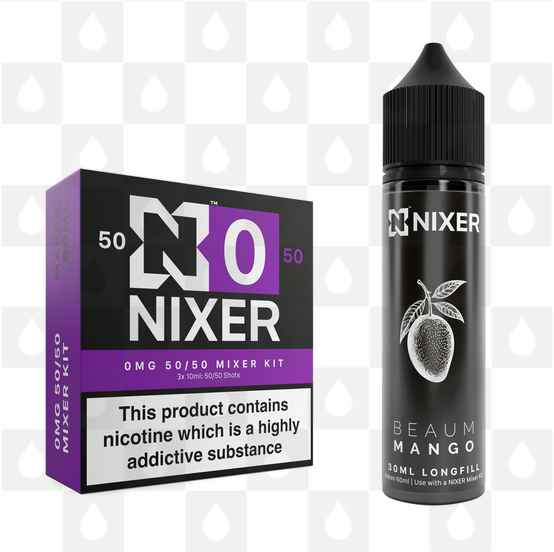 Mango by Beaum x Nixer E Liquid | 60ml Long Fill, Nicotine Type: Nicotine Free, Strength & Size: 00mg • 60ml • Inc VG/PG Shots (50/50)