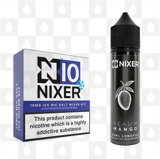 Mango by Beaum x Nixer E Liquid | 60ml Long Fill, Nicotine Type: Nicotine Salt, Strength & Size: 10mg Salt Ice • 60ml • Inc Shots (50/50)