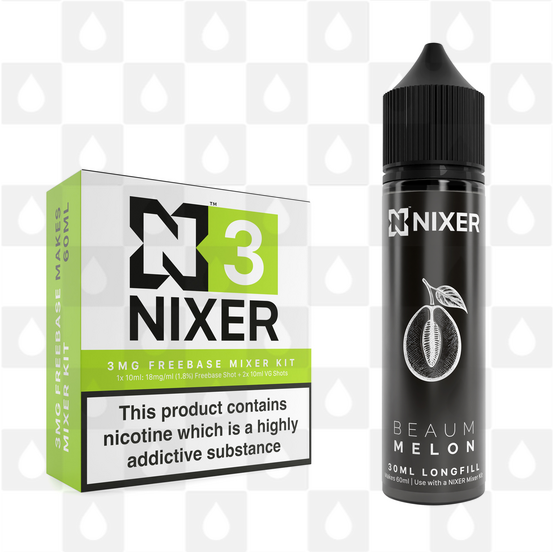Melon by Beaum x Nixer E Liquid | 60ml Long Fill, Nicotine Type: Regular Nicotine, Strength & Size: 03mg • 60ml • Inc Shots (70/30)