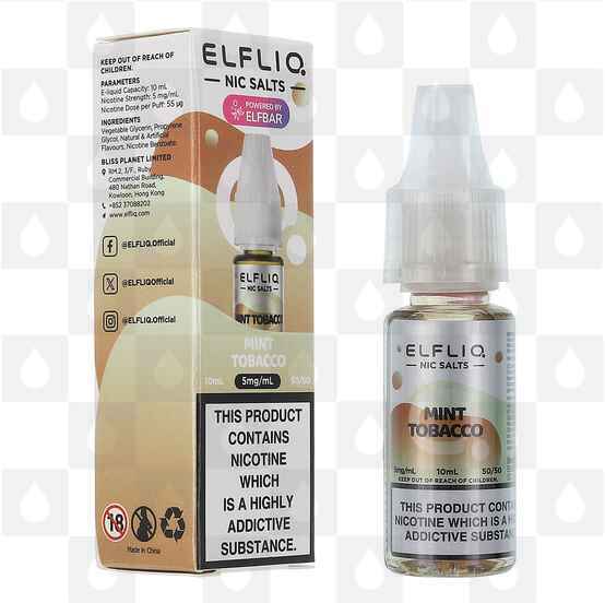 Mint Tobacco by Elfliq | Elf Bar E Liquid | Nic Salt, Strength & Size: 05mg • 10ml