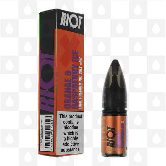 Orange & Raspberry Ice by Riot X E Liquid | 10ml Nic Salt, Strength & Size: 10mg • 10ml