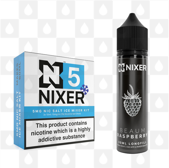Raspberry by Beaum x Nixer E Liquid | 60ml Long Fill, Nicotine Type: Nicotine Salt, Strength & Size: 05mg Ice Salt • 60ml • Inc Shots (50/50)