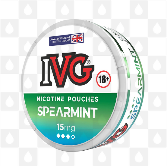 Spearmint by IVG | Nicotine Pouches, Strength & Size: 20 x 15mg Pouches
