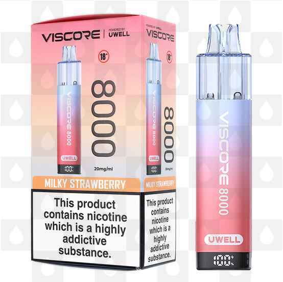 Uwell Viscore 8000 | Pre-Filled Pod Kit, Flavour: Milky Strawberry