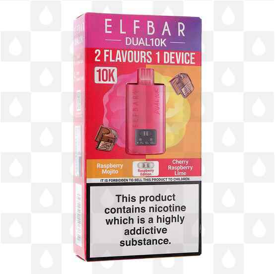 Elf Bar Dual 10K | Pre-Filled Vape Kit, Strength & Puff Count: 20mg • 10,000 Puffs, Flavour: Raspberry Edition