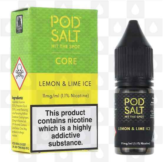 Lemon Lime Ice by Pod Salt E Liquid | 10ml Nic Salt, Strength & Size: 11mg • 10ml