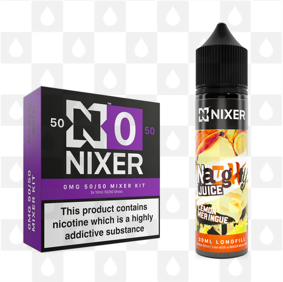 Lemon Meringue by Naughty Juice x Nixer E Liquid | 60ml Long Fill, Nicotine Type: Nicotine Free, Strength & Size: 00mg • 60ml • Inc VG/PG Shots (50/50)