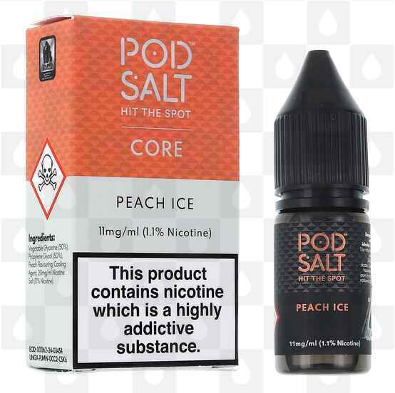 Peach Ice by Pod Salt E Liquid | 10ml Nic Salt, Strength & Size: 11mg • 10ml