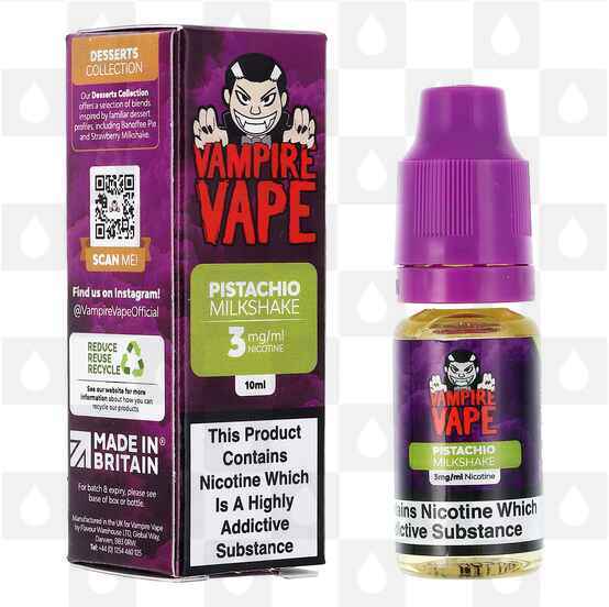 Pistachio Milkshake | Desserts by Vampire Vape E Liquid | 10ml Bottles, Strength & Size: 00mg • 10ml