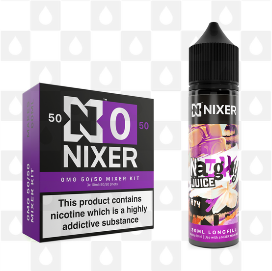 RY4 by Naughty Juice x Nixer E Liquid | 60ml Long Fill, Nicotine Type: Nicotine Free, Strength & Size: 00mg • 60ml • Inc VG/PG Shots (50/50)