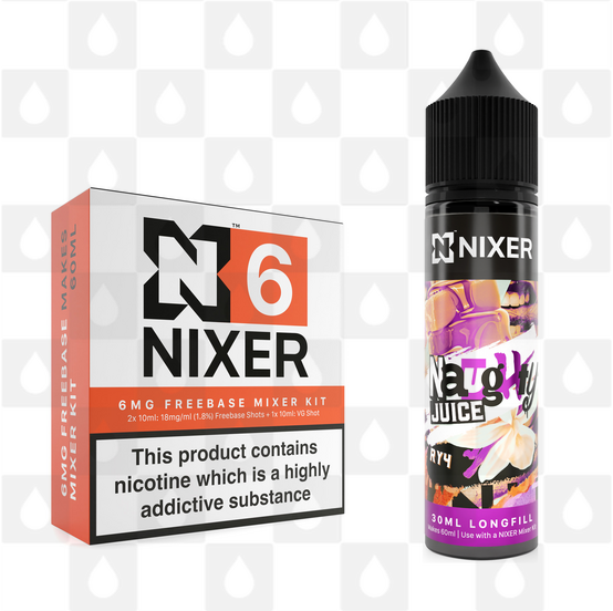 RY4 by Naughty Juice x Nixer E Liquid | 60ml Long Fill, Nicotine Type: Regular Nicotine, Strength & Size: 06mg • 60ml • Inc Shots (70/30)