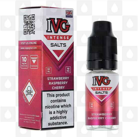 Strawberry Raspberry Cherry by IVG Intense E Liquid | 10ml Nic Salt, Strength & Size: 10mg • 10ml