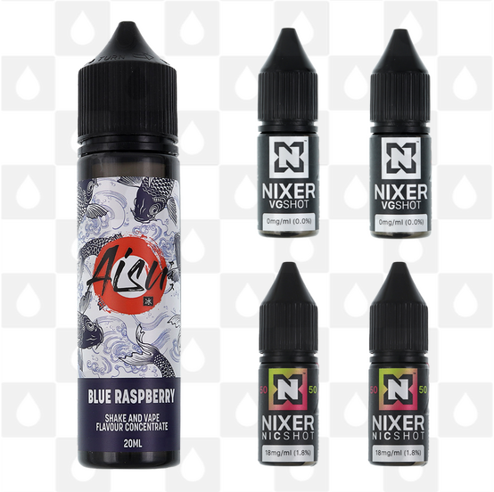 Blue Raspberry | Shake & Vape by Aisu E Liquid | 60ml Long Fill, Nicotine Type: Regular Nicotine, Strength & Size: 06mg • 60ml • Inc Shots (50/50)