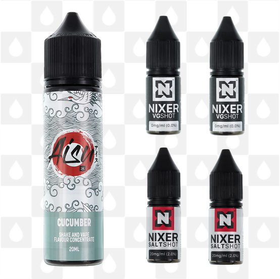 Cucumber | Shake & Vape by Aisu E Liquid | 60ml Long Fill, Nicotine Type: Nicotine Salt, Strength & Size: 06mg Salt • 60ml • Inc Shots (50/50)