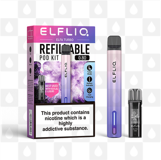 Elfliq Elfa Turbo by Elf Bar | Refillable Pod Kit, Selected Colour: Aurora Purple