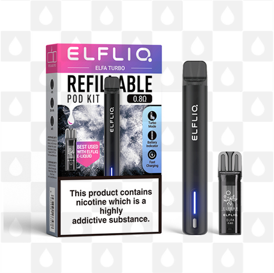 Elfliq Elfa Turbo by Elf Bar | Refillable Pod Kit, Selected Colour: Black Knight